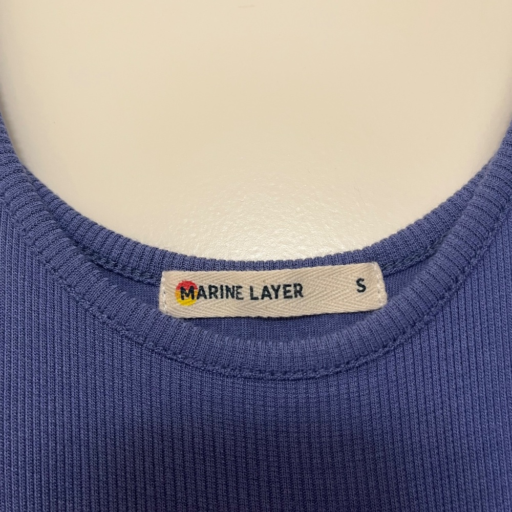 Marine Layer Lexi Rib Fit and Flare Midi Dress in Marlin Size S - Picture 6 of 9
